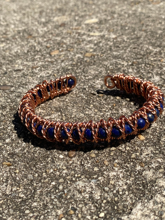 Copper bracelet/Lapis lazuli