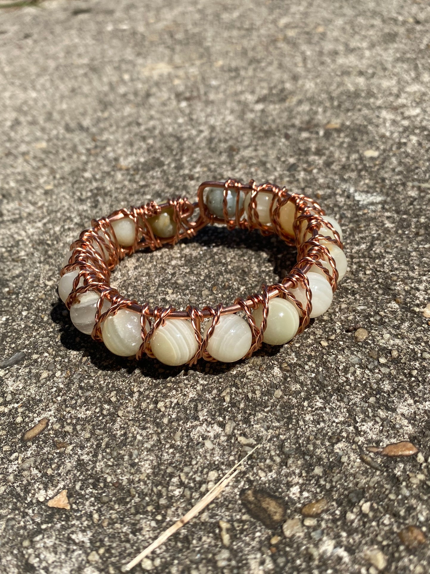 Copper bracelet /Natural onyx