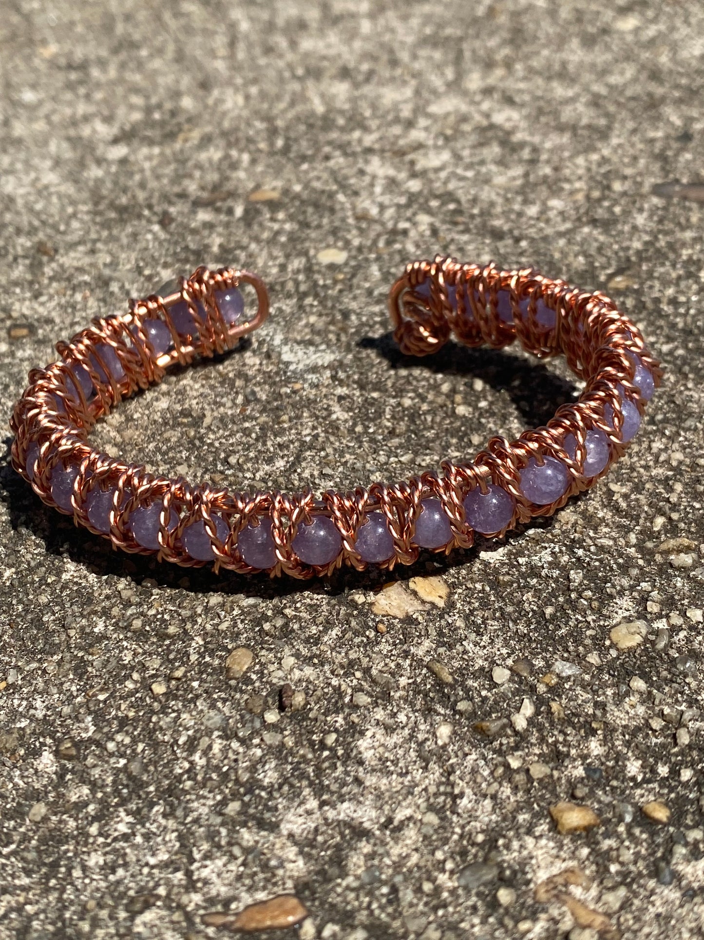 Copper bracelet /Lepidolite