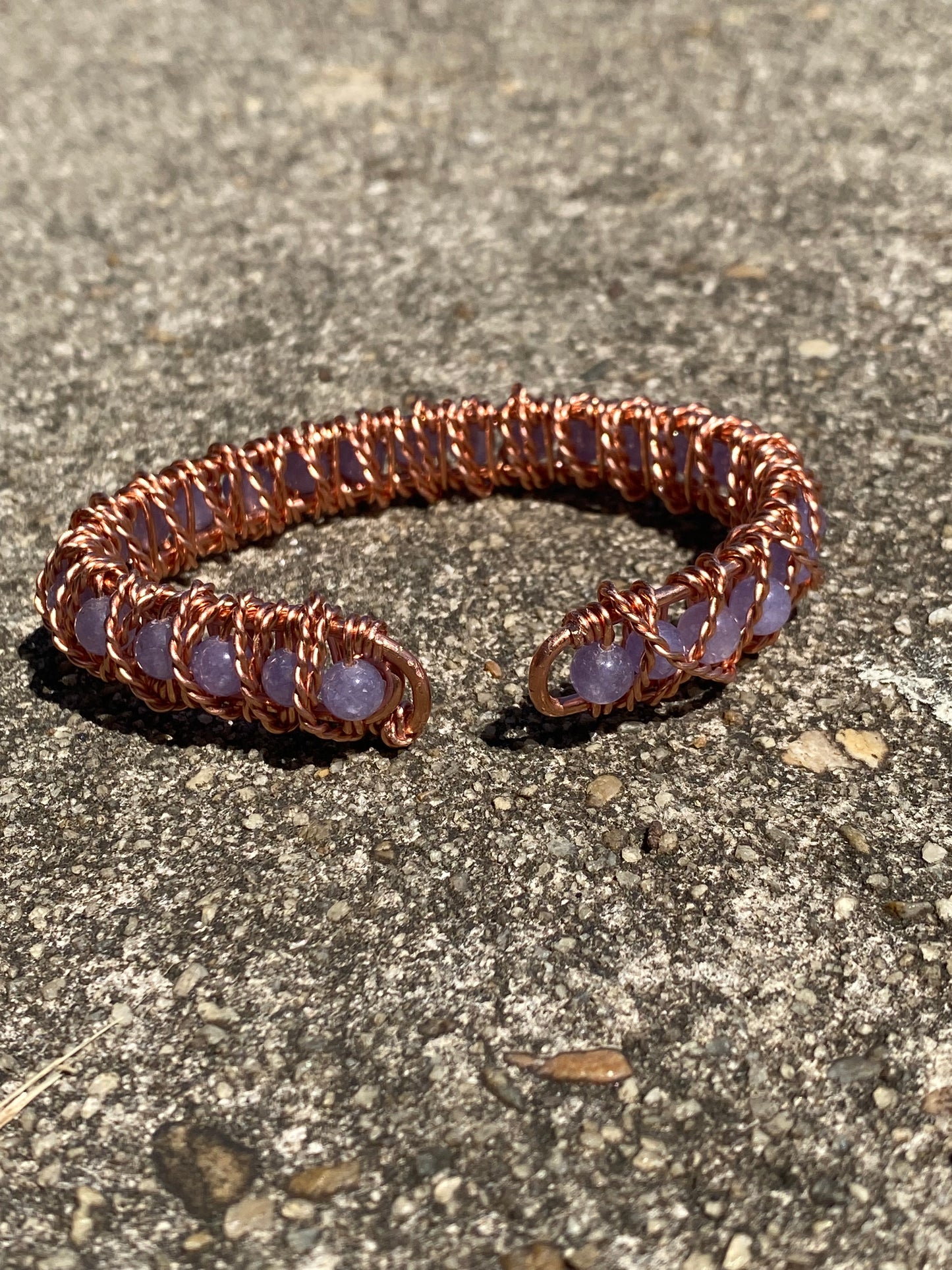 Copper bracelet /Lepidolite