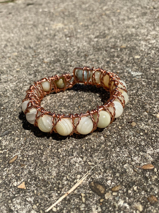Copper bracelet /Natural onyx