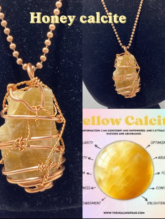 Honey Calcite// copper