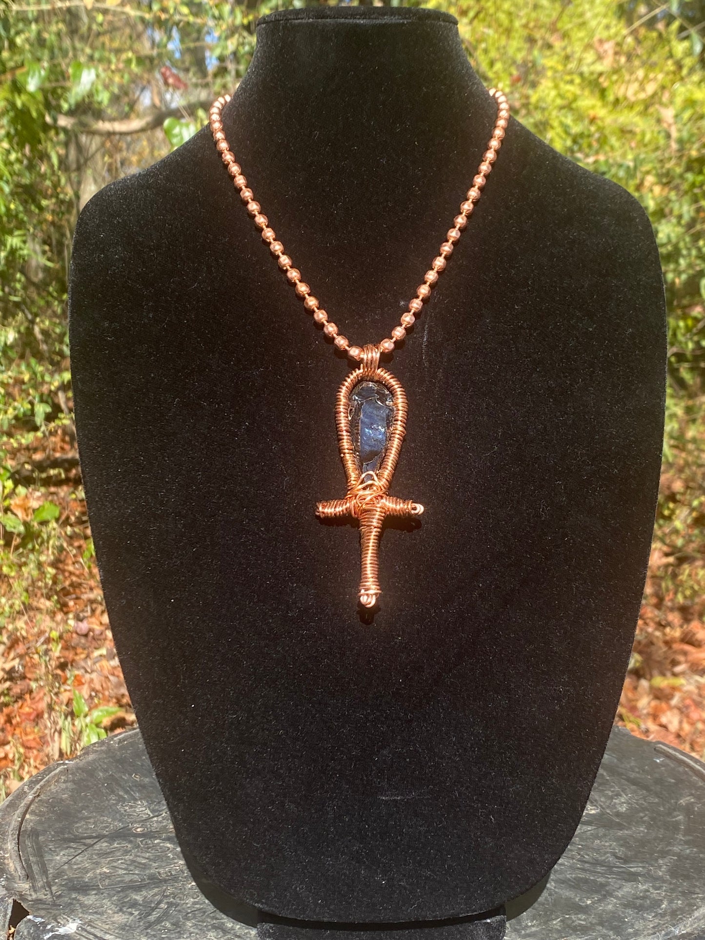Ankh black obsidian arrowhead!