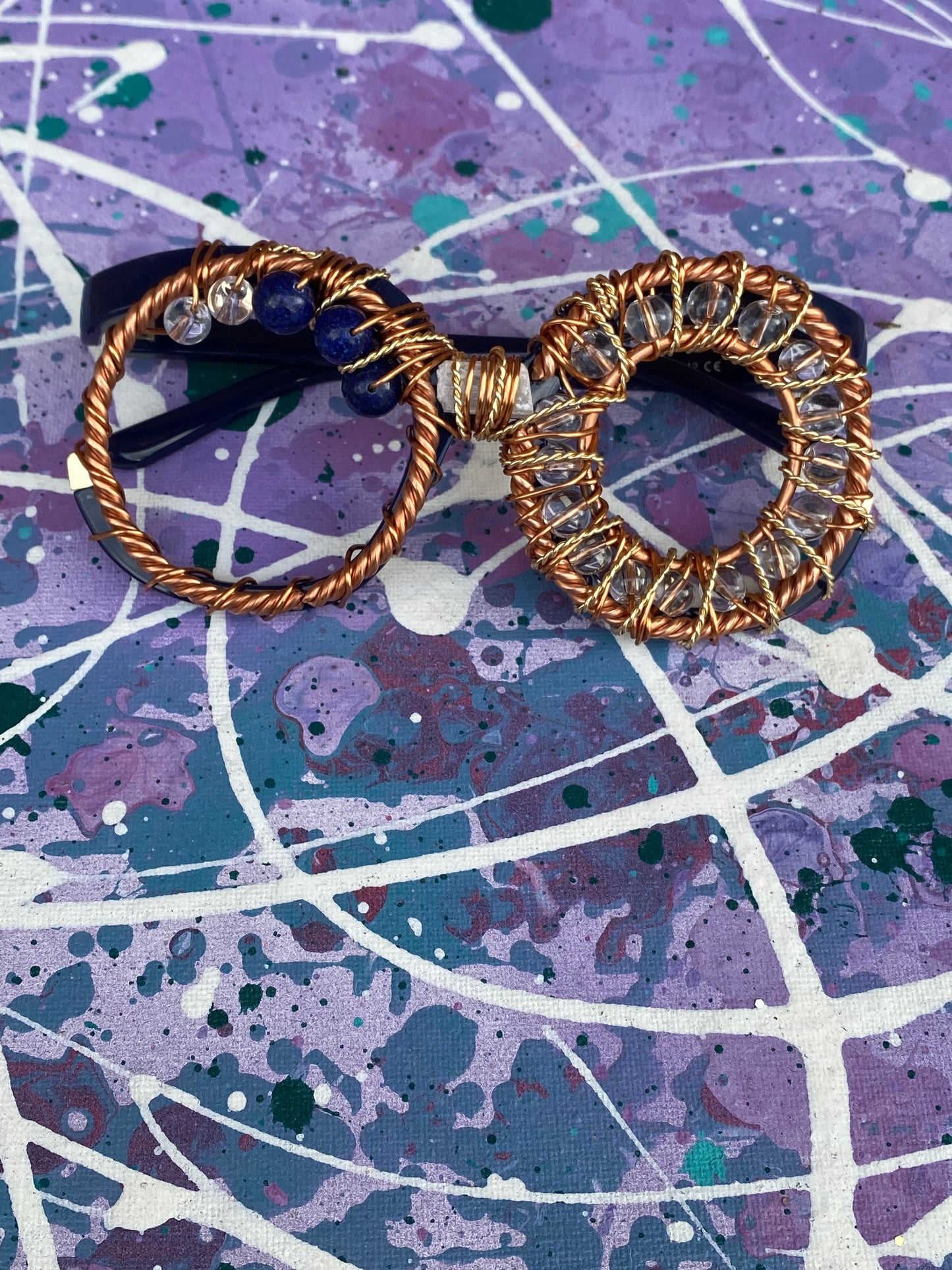 Lapis/ Quartz n copper specs