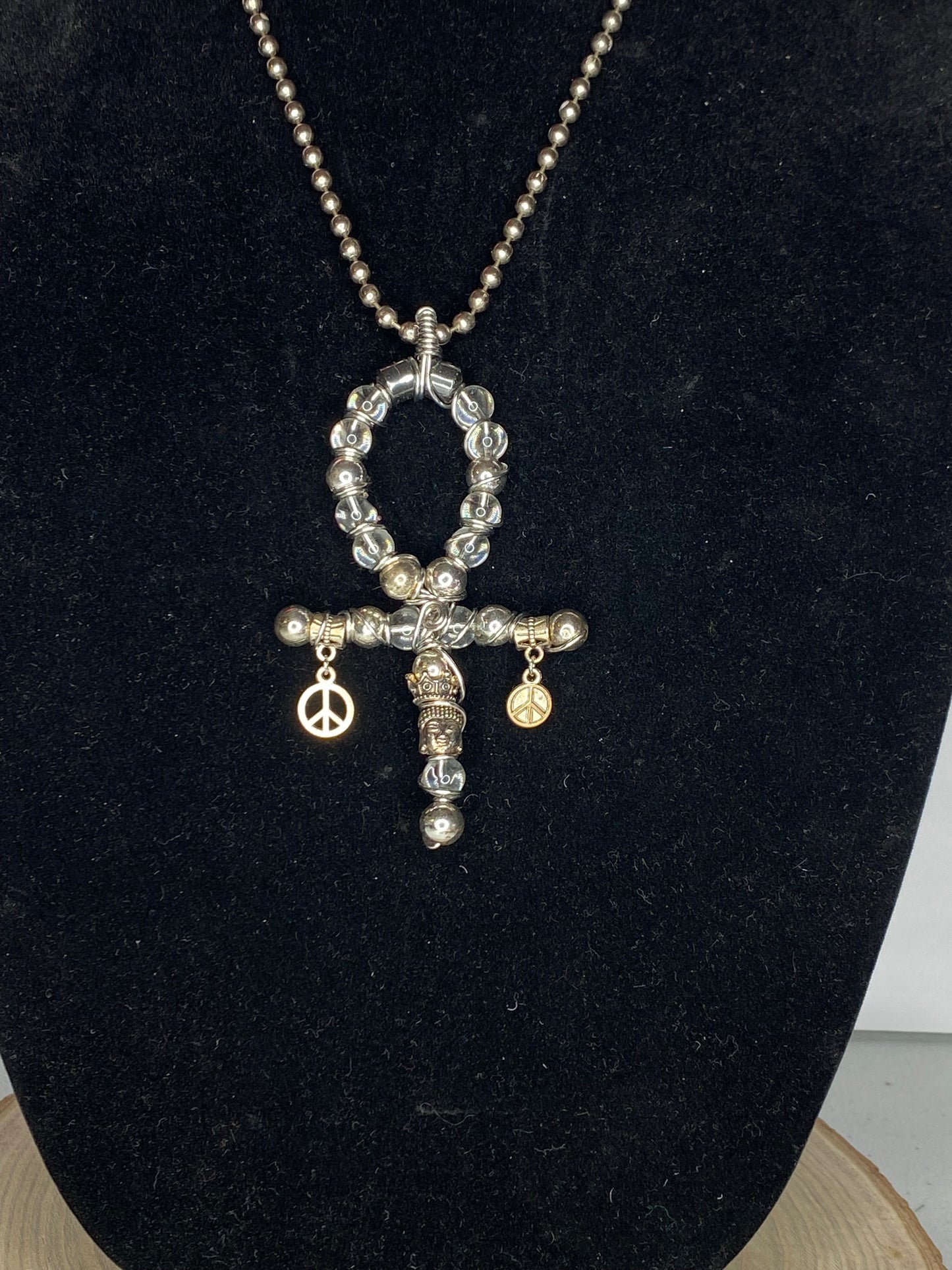 Quartz nSilver peace Ankh