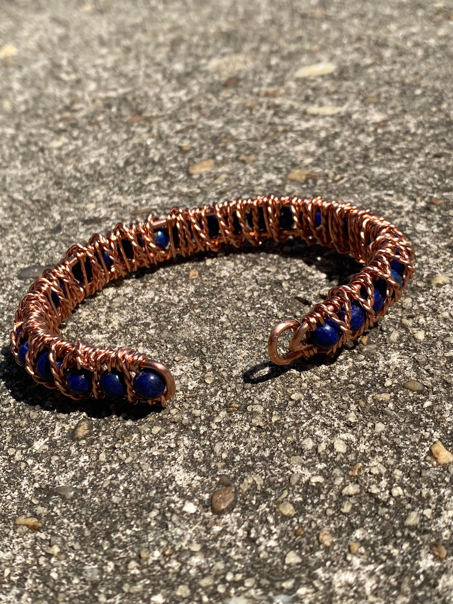 Copper bracelet/Lapis lazuli