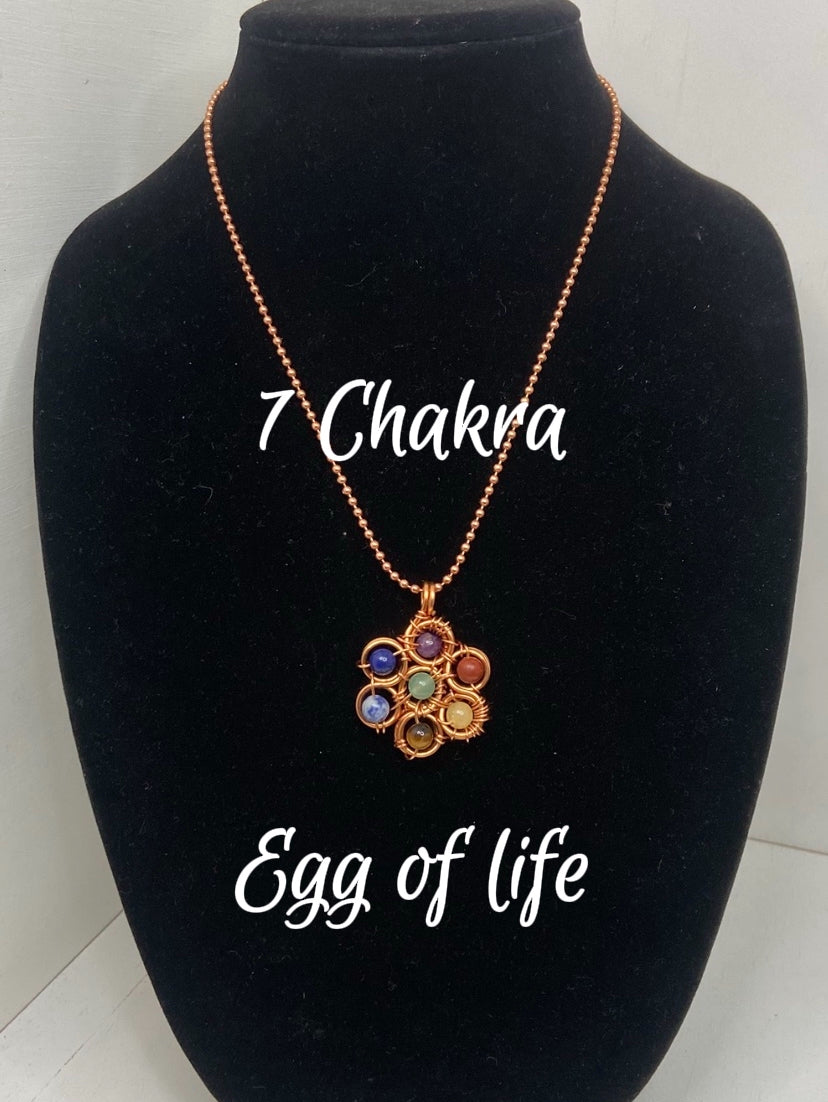 7 Egg of life chakra necklace
